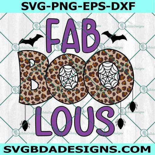 Fab Boo Lous Svg,  Spooky Halloween SVG, Fabulous Leopard SVG, Halloween SVG, File For Cricut