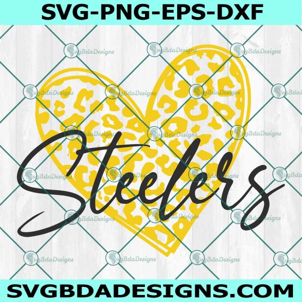 Heart Steelers Football Svg, Pittsburgh Steelers Svg, Steelers Football Football SVG, Steelers svg, Football mom svg, Game day svg, File For Cricut