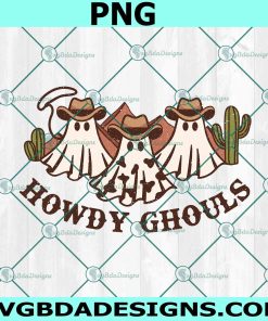 Howdy Ghouls Sublimation PNG, Howdy Ghouls png, Western Halloween Design, Cowboy Ghost png, Halloween png, Retro Halloween Sublimation PNG
