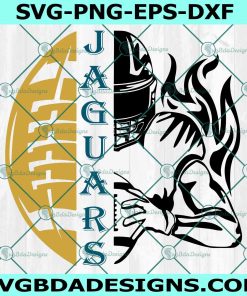 JARGUARS Half Football Half Player Svg, Jacksonville Jaguars Svg
