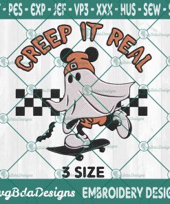 Mickey Ghost Creep It Real Embroidery Designs