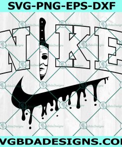 Myers Knife x Nike svg, Horror Halloween Svg
