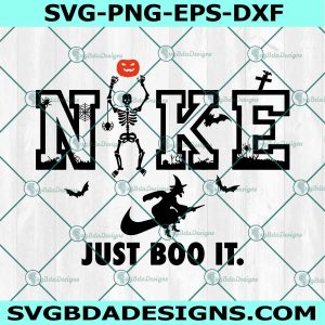 Nike Just Boo it Svg, Skeleton Just Boo IT Svg