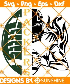 PACKERS Half Football Half Player Svg, green bay packers Svg