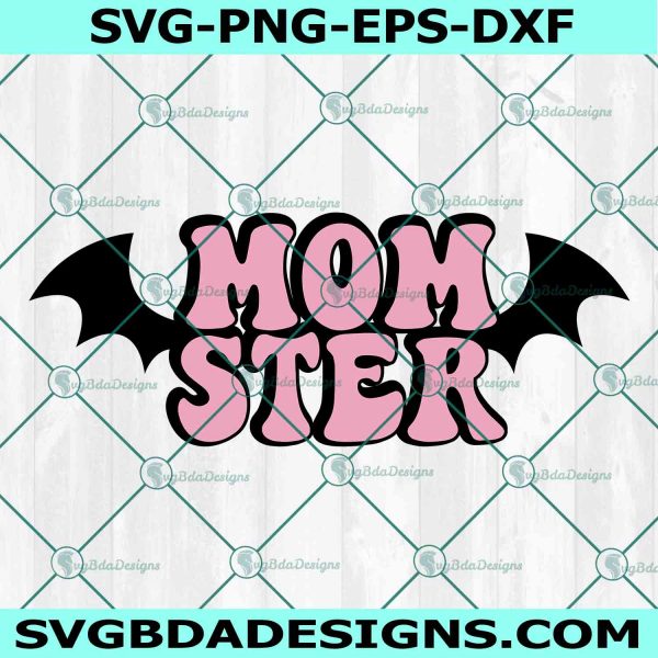 Retro Momster Svg, Monster Bat Svg, Halloween Svg, Spooky Season Svg, Halloween Spooky Svg, File For Cricut