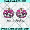 Save The Pumpkins SVG, Pink Pumpkins With Skeleton Hands SVG, Breast Cancer Svg, Pumpkins Save The SVG, File For Cricut