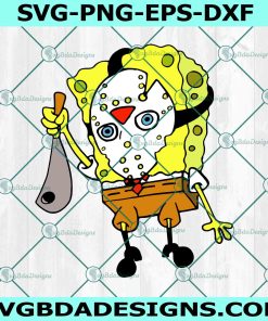 Spongebob Jason Voorhees SVG, Horror Scary Spongebob SVG