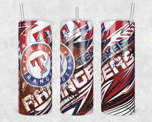 Texas Rangers Template Tumbler Wrap, 20oz Tumbler Wrap, Texas Rangers Png, MLB Baseball Tumbler, MLB Fan Gift Png