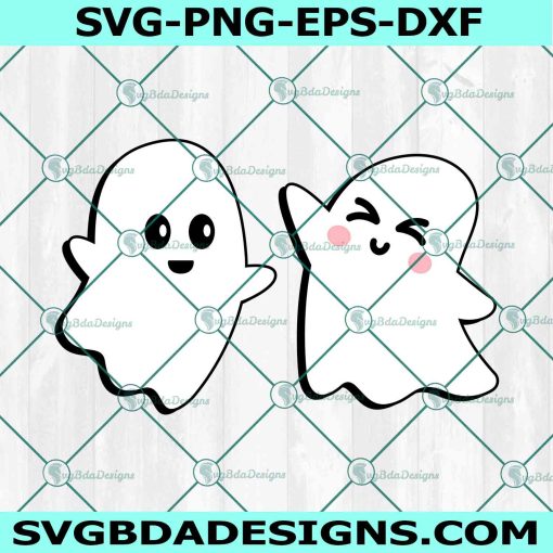 Two Cute Ghost Svg PNG, Cute Ghost Svg, Gift for HAlloween Svg, Stay Spooky Svg, Halloween Spooky Svg, File For Cricut