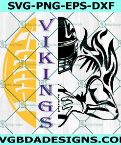 VIKINGS Half Football Half Player Svg, Minnesota Vikings Svg