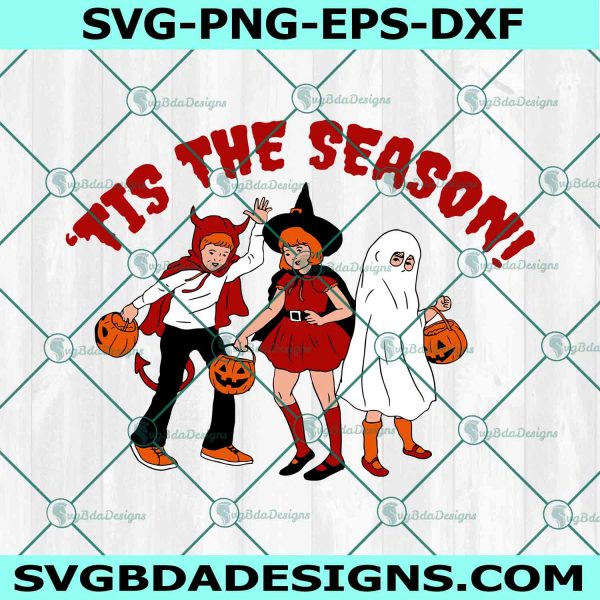 Cartoon Tis the season Svg, Halloween Characters Svg, Trick Or Treat SVG, File for Cricut