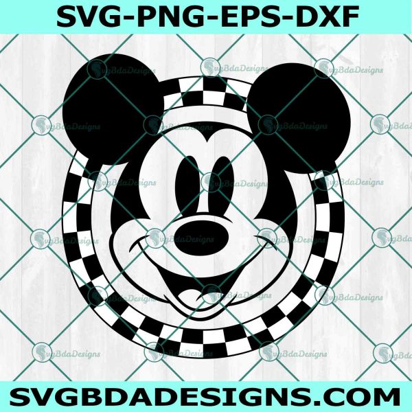 Checkered Mickey Mouse Svg, Mickey Mouse Svg, Mickey Mouse Head Svg, Disney Christmas Svg, Disney Mickey Svg, File for Cricut 