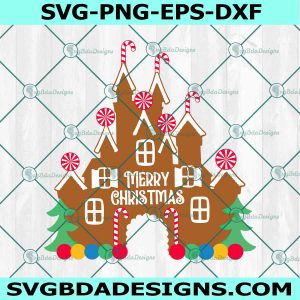 DIsney Castle Christmas SVG PNG, Christmas Svg