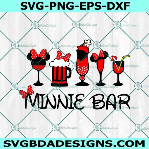 Disney Minnie Bar Svg, Drinking Svg, Drinking Around the World Svg, Minnie Mouse Svg, Disney Vacation Svg, File for Cricut 