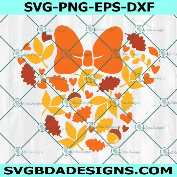 Fall Leaves Mouse Head svg, Fall Mouse Head Svg, Fall Svg, Fall Disney Svg, Autumn Svg, File For Cricut