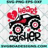 Heart Crusher svg, Valentines Day svg, Valentine Monster Truck svg, Monster Truck Heart Crusher Svg, File for Cricut 