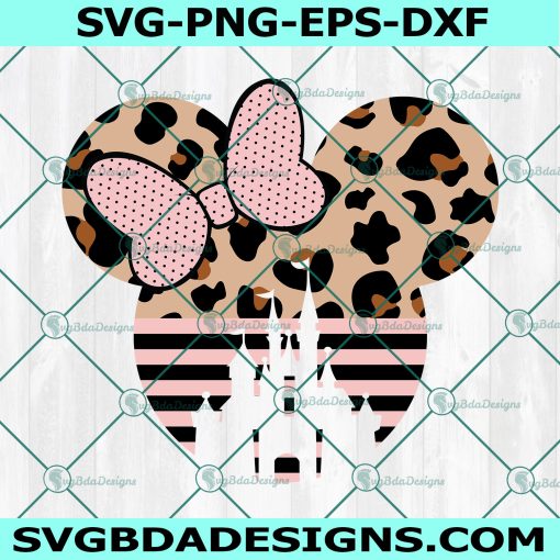 Leopard and rose Mouse Vacation Svg, Leopard Minnie Mouse Svg, Minnie Mouse Svg, Disney Mouse Svg, File For Cricut