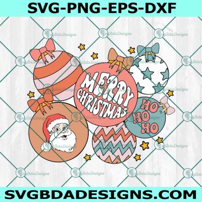 Merry Christmas Ho Ho Ho SVG PNG, Christmas Svg, Christmas Ball SVG, Merry Christmas Svg, File for Cricut