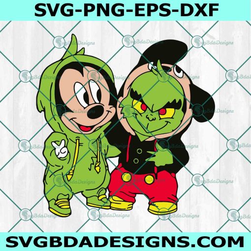 Mickey And Grinch Svg, Mickey Christmas Svg, Disney Christmas Svg, Grinch Christmas Svg, Merry Christmas Svg, File for Cricut