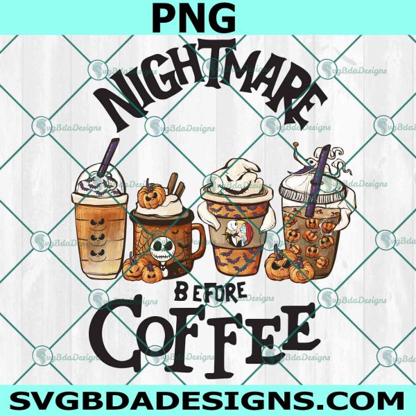 Nightmare Before Christmas Coffee PNG, Halloween Coffee PNG, Halloween Nightmare Before PNG, NIghtmare Coffee Png, Halloween Sublimation PNG