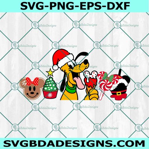 Pluto Snacks SVG, Pluto Christmas SVG, Merry Xmas SVG, Disney Christmas Svg, Disney Vacation Svg, File for Cricut
