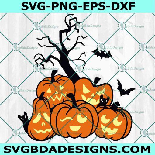 Spooky Jack O Lantern Svg, Halloween Svg, Pumpkin SVG, Pumpkin Face Svg, Moon Svg, Gift For Halloween SVG, File For Cricut