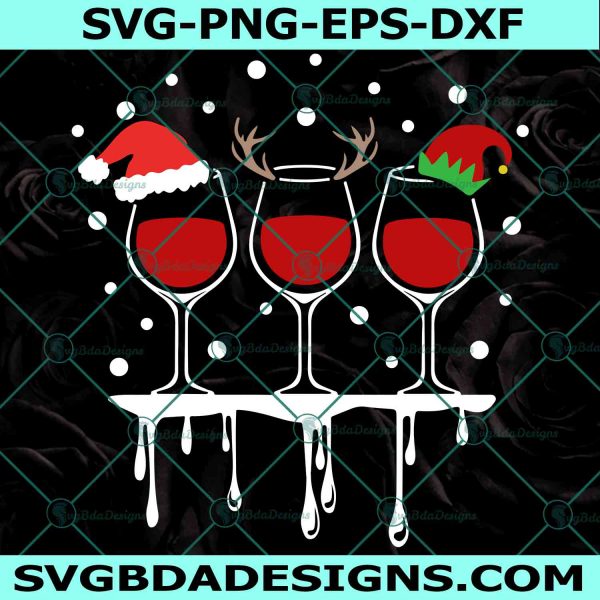 Wine Christmas SVG, Gnome SVG, Wine Glass Svg, Santa Squad SVG, Wine Lover Svg, Christmas Crew Svg, File For Cricut
