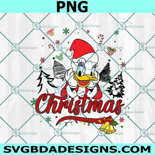 Disney Daisy Duck Christmas PNG Clip Art, Merry Christmas Png, Christmas Magical Png,Disney Christmas Characters PNG, Family Vacation Christmas PNG