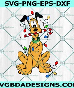 Disney Pluto Christmas SVG, Pluto With Christmas Light SVG, Disney Christmas SVG, Merry Christmas SVG, File for Cricut