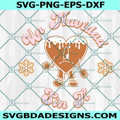 Gingerbread x Sad Heart Una Navidad Sin Ti SVG, Bad Bunny Christmas Svg, Bad Bunny heart svg, Bad Bunny Navidad Svg, File for Cricut