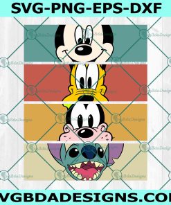 Mickey Minnie Goffy Vintage Disney Svg