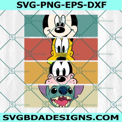 Mickey Minnie Goffy Vintage Disney Svg, Cute Disney Vintage Svg, Disney Family Trip SVG, Disney Shirt Svg, File for Cricut