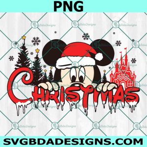 Mickey Peeking Christmas PNG, Mickey Christmas SVG