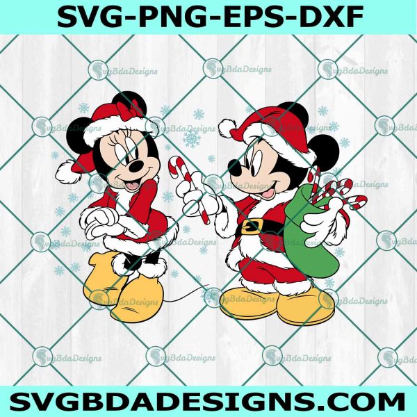 Mickey With Minnie Christmas SVG, Christmas Characters SVG, Funny Disney Xmas SVG, Disney Christmas Svg, File for Cricut