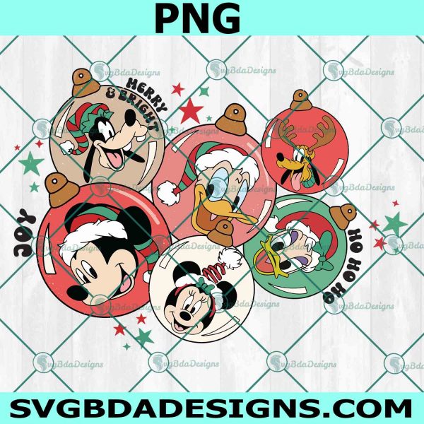 Mouse And Friends Surprise Christmas Png, Merry Christmas Png, Ball Christmas PNG, Disney Christmas Characters PNG, Disney Christmas PNG