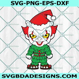 Pennywise Christmas SVG, Pennywise Chibi SVG