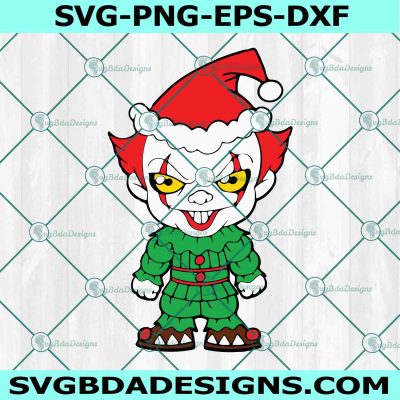 Pennywise Christmas SVG, Pennywise Chibi SVG, Horror Christmas SVG, Christmas Svg, File for Cricut
