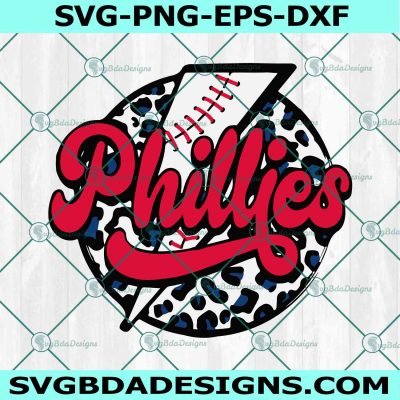 Phillies Baseball Lightning Bolt SVG, Philadelphia Phillies Leopard Print SVG, Phillies Svg, Phillies World Series 2022 Svg, Phillies Baseball Svg, File for Cricut