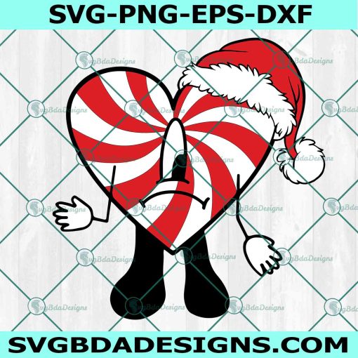 Sad Heart Candy Cane Christmas Svg, Una Navidad Sin Ti Svg, Bad Bunny Christmas Svg, Bad Bunny heart svg, Bad Bunny Navidad Svg, File for Cricut