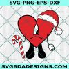 Sad Heart Santa Hat SVG, Christmas Svg, Bad Bunny Christmas Svg, Bad Bunny heart svg, Bad Bunny Navidad Svg, File for Cricut