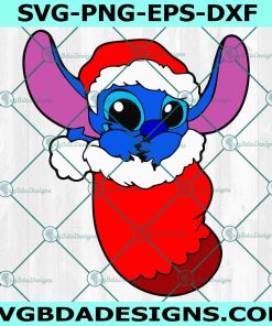Stitch with Christmas Socks Svg, Stitch Christmas Svg, Disney Christmas Svg, Merry Christmas Svg, Disney character Svg, File for Cricut