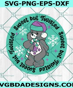 Sweet and Twisted Care Bear Svg, Goth Pastel 90s cartoon Svg, Christmas Care Bear Svg, File for Cricut