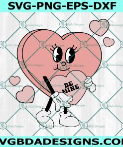 Be Mine Heart Svg, Love Valentine Day Svg, Retro Valentine Svg, Retro Funny Valentine Svg, Shirt for Valentine Svg, File for Cricut