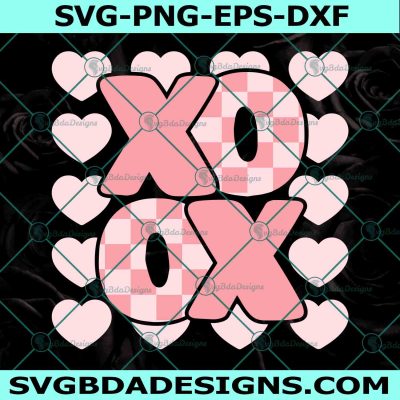 XoXo Heart Svg, Love Valentine Day Svg, Retro Valentine Svg, Retro Funny Valentine Svg, Shirt for Valentine Svg, File for Cricut