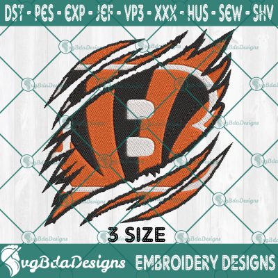 Bengals Ripped Claw Embroidery Designs, Bengals Embroidery Designs, NFL Embroidery Designs, Cincinnati Bengals Embroidery Designs