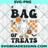 Ghost Bag of Treats SVG PNG, Retro Ghost svg, Halloween Trick Or Treat svg, Halloween Trick Svg, Ghost Svg, File for Cricut