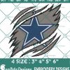 Dallas Cowboys Ripped Claw Embroidery, NFL Ripped Claw Embroidered, Cowboys Embroidery Designs, Cowboys Ripped Claw Embroidered, NFL Logo Embroidery