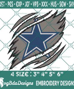 Dallas Cowboys Ripped Claw Embroidery, NFL Ripped Claw Embroidered, Cowboys Embroidery Designs, Cowboys Ripped Claw Embroidered, NFL Logo Embroidery
