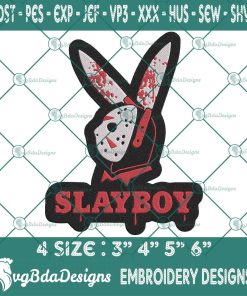 Slayboy Embroidery Designs, Jason Voorhees Embroidery Designs, SlayBoy Embroidered, Halloween Embroidery, Horror Character Embroidered