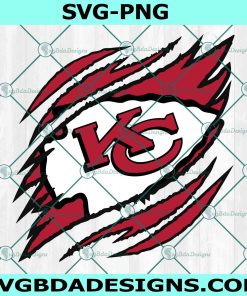 Kansas City Chiefs Ripped Claw SVG, Chiefs Ripped Claw SVG, Logo Ripped Claw SVG, NFL Ripped Claw Svg, NFL Logo SVG, File for Cricut